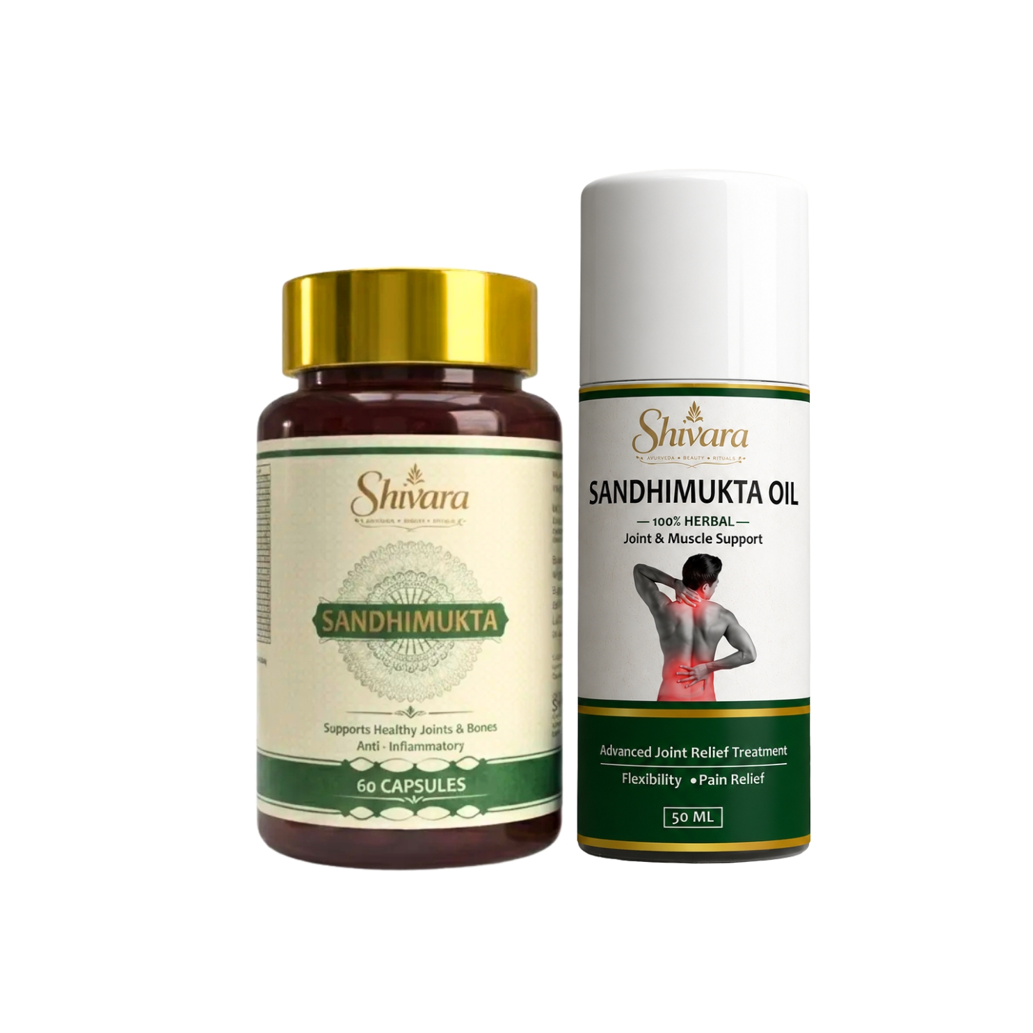 Sandhimukta Capsules And Oil Helps Support Healthy Joint Function And Mobility Pack Of 2