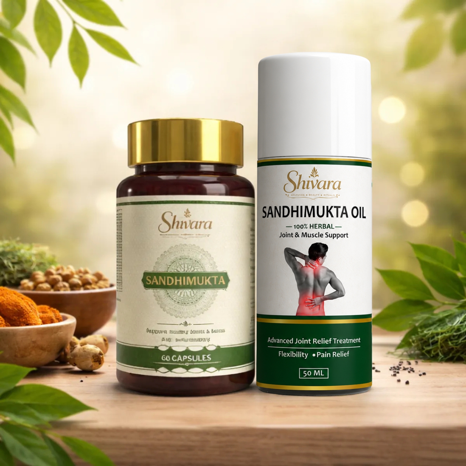 Sandhimukta Capsules And Oil Helps Support Healthy Joint Function And Mobility Pack Of 2